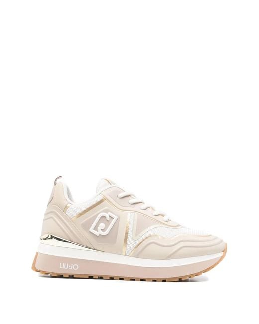 Liu Jo White Maxi Wonder Tech Logo-Detail Sneakers