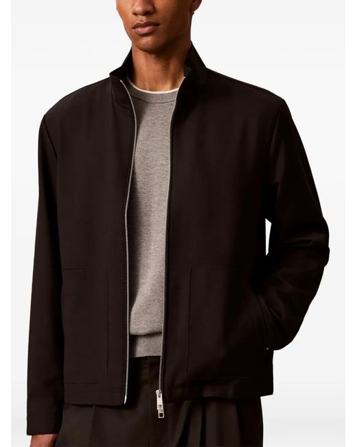 Calvin Klein Black Zip-Up High-Neck Jacket for men