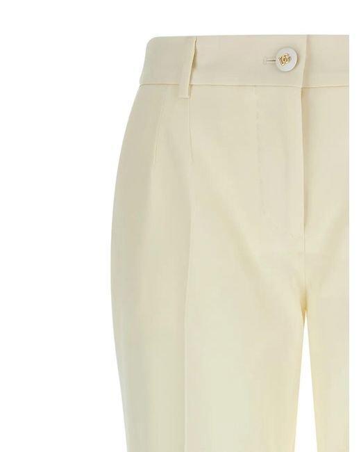 Dolce & Gabbana White Wool Elastane Trousers