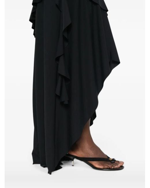 Love Moschino Black Ruffled Asymmetric Dress
