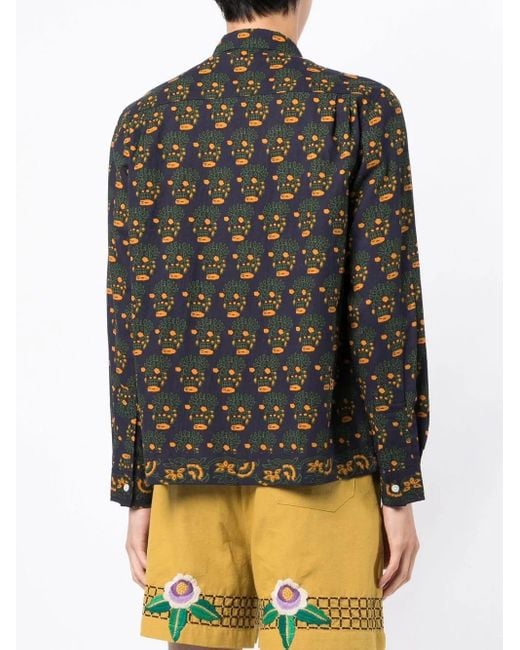 Bode Black Graphic-Print Button-Up Shirt for men
