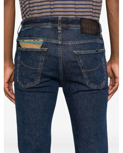 Jacob Cohen Blue Slim Fit Cropped Denim Jeans for men