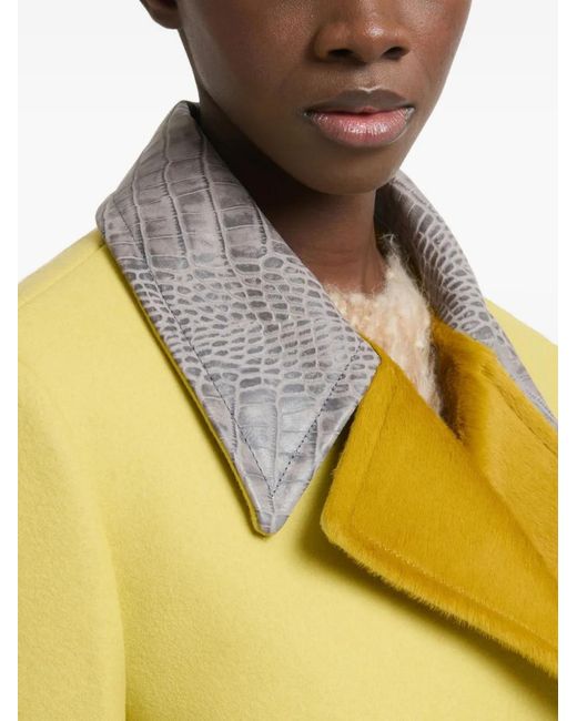 Marni Yellow Snakeskin-Print Wool Jacket