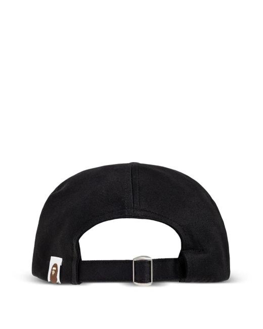 A Bathing Ape Black Graphic-Print Baseball Cap for men