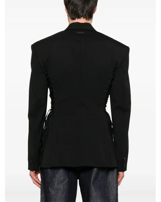 Mugler Black Laced-Up Blazer for men