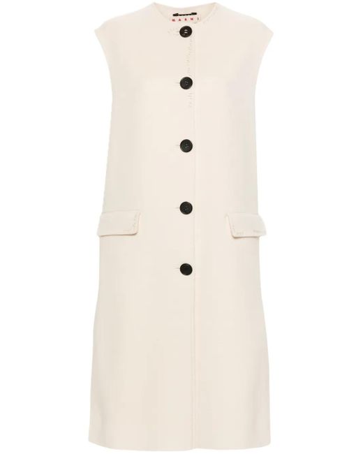 Abrigo con logo bordado Marni de color Natural