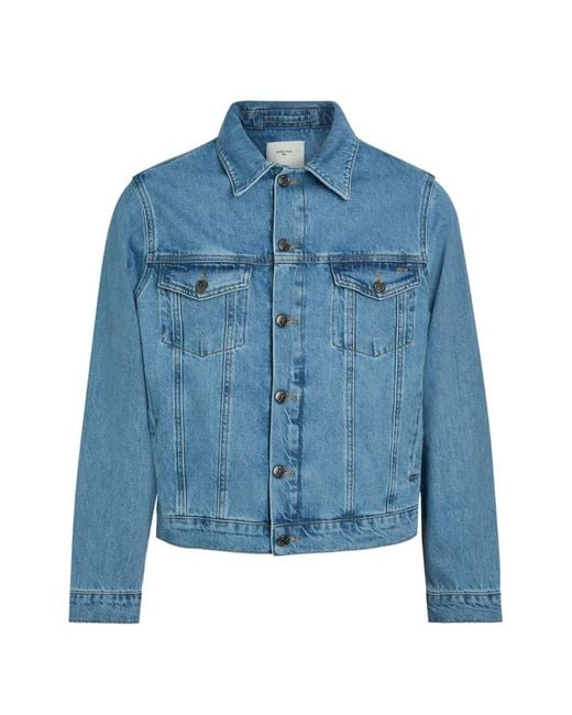Percival Blue Button-Up Denim Jacket for men