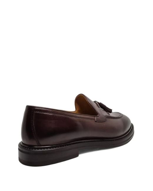 Henderson Brown Tassel-Detail Stitching Loafers for men