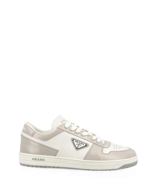 Baskets Downtown À Patch Logo Prada pour homme en coloris White