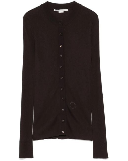 Stella McCartney Black Fine-Ribbed Cardigan