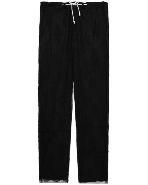 Magliano Black Lace-detail Straight-leg Trousers for men