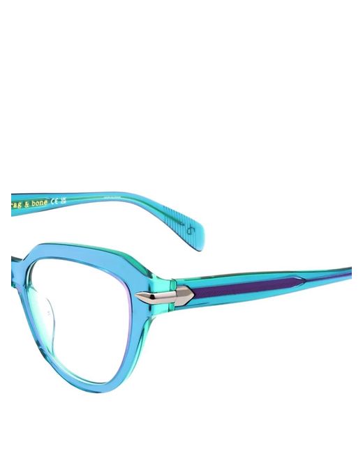 Rag & Bone Blue Geometric-Frame Glasses