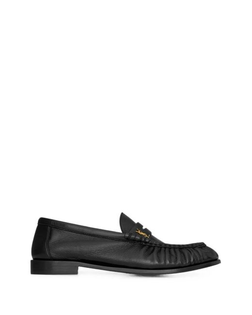 Saint Laurent Black Leather Loafers