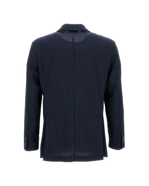 Barena Blue Pinstripe Patch Pocket Jacket for men