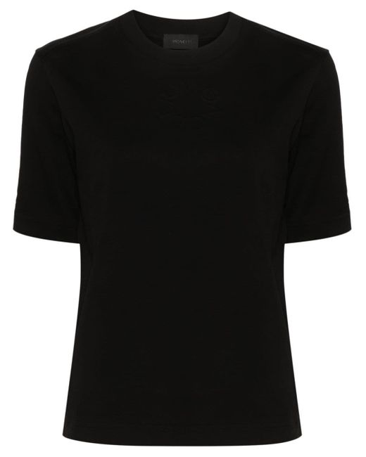 Moncler Black T-Shirt mit Logo-Prägung