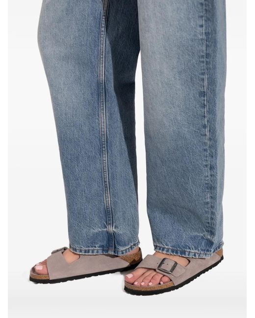 Birkenstock White Arizona Sfb Faded Tonal, Suede Leather