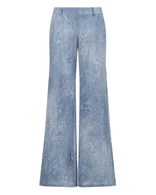 Ermanno Scervino Broek Met Rozen Jacquard in het Blue