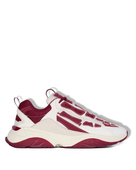 Amiri White Bone Runner Appliquéd Leather And Mesh Low-top Trainers for men