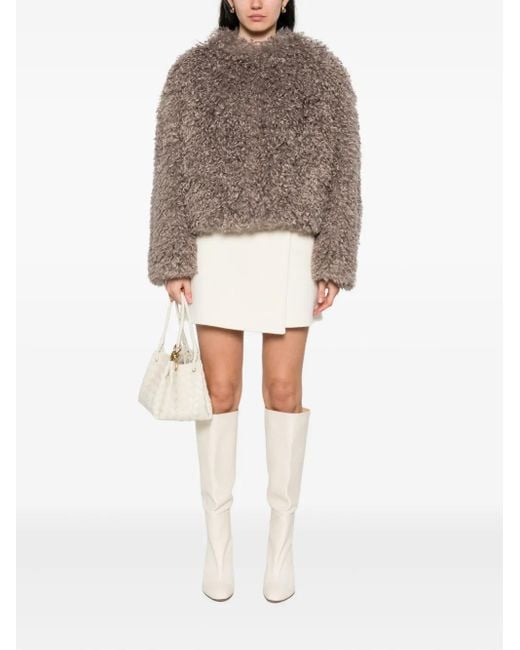 Tagliatore Brown Teddy-Textured Jacket