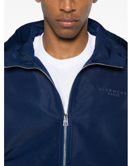 Givenchy Blue Hooded Windbreaker for men