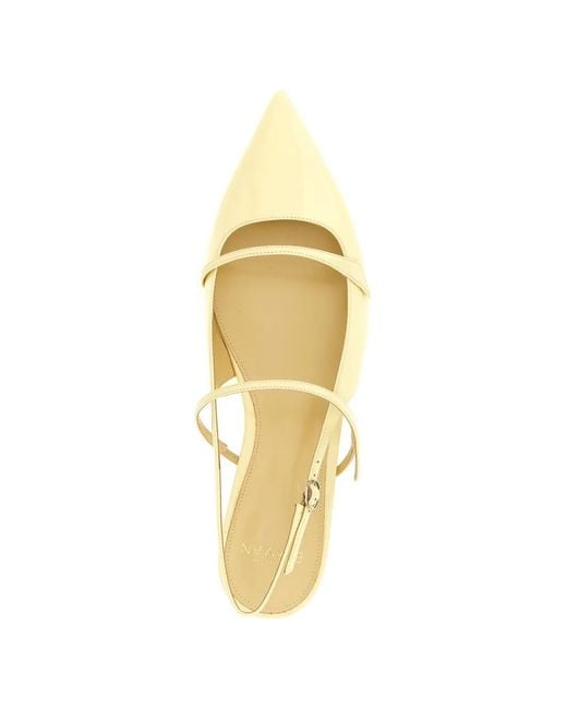 Alexandre Birman Metallic Tita Patent Leather Slingback Flats
