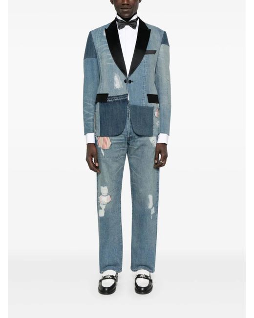 Junya Watanabe Blue Patch-Detail Jeans for men