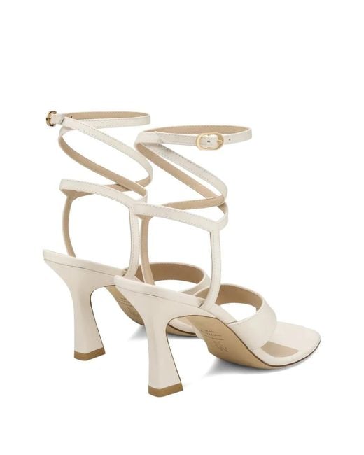 Stuart Weitzman White 8.5Cm Vinnie Sandals