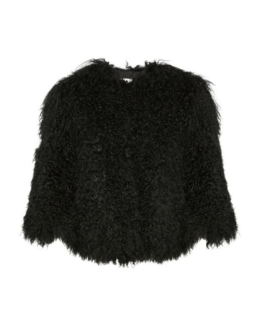 Yves Salomon Black Shearling Jacket