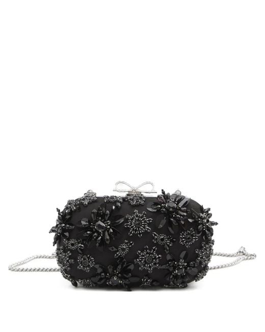 Self-Portrait Black Floral Clutch