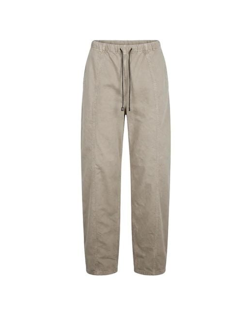 Haikure Gray Drawstring-Waist Panelled Trousers