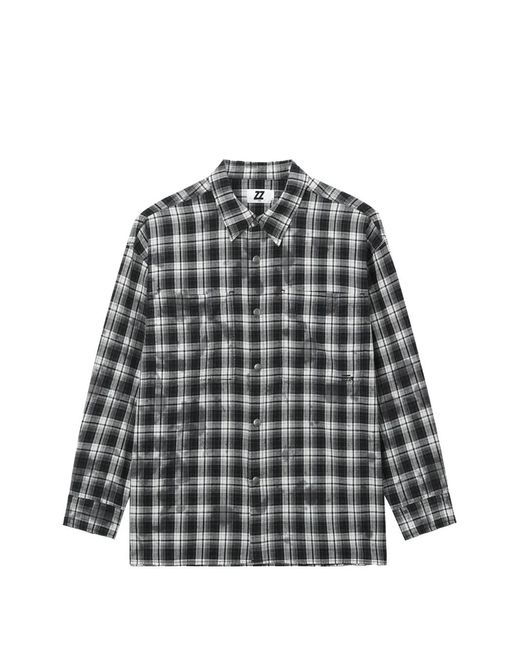 Izzue Gray Check-Pattern Shirt for men