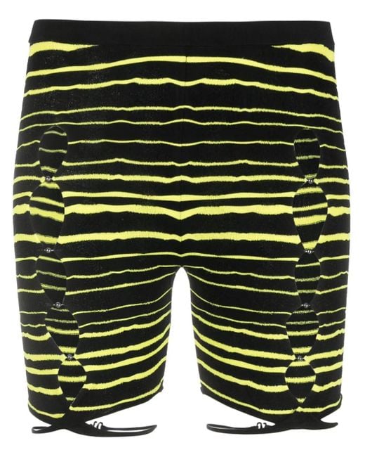 Rui Green Striped Cut-Out Shorts