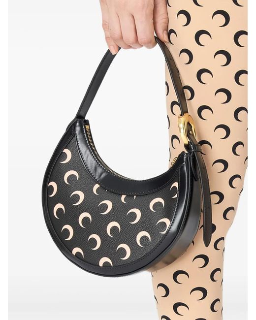 MARINE SERRE Gray Mini Moon Eclipse Shoulder Bag