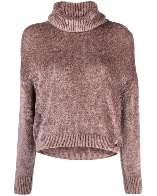 Herno Pink Gestrickter Rollkragenpullover