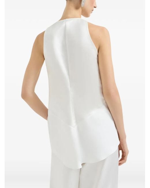 Brunello Cucinelli White Satin Top