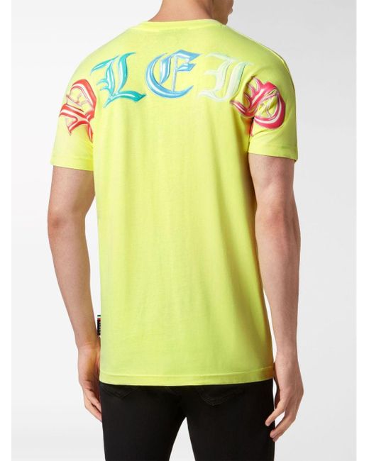 T-shirt en coton mélangé à imprimé ourson Philipp Plein pour homme en coloris Yellow