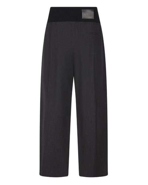 Loewe Black Pleated Cropped Trousers for men