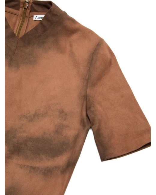 Acne Brown Trompe-L'Œil Suede Dress