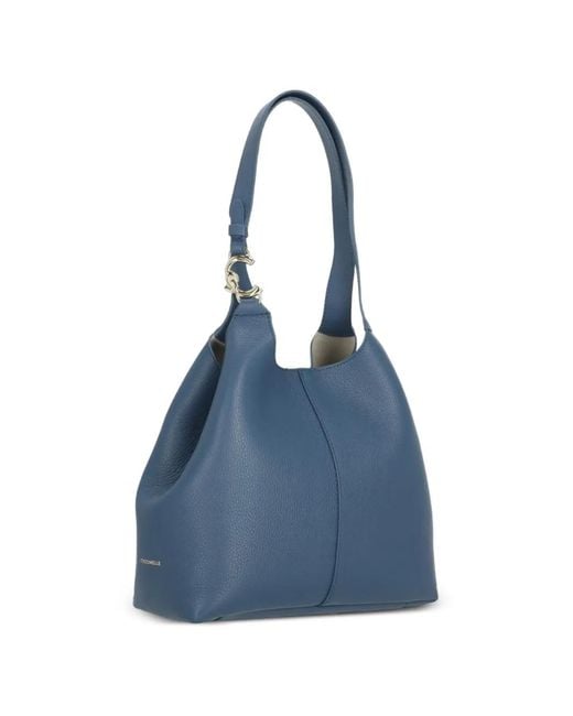 Coccinelle Blue Sac Porté Épaule C-Easy En Cuir Grainé