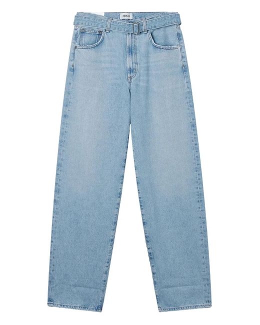 Agolde Blue Belted Cuffed Jeans