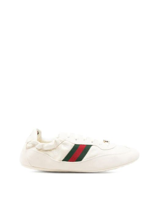 Gucci White Shift Lace-Up Sneakers