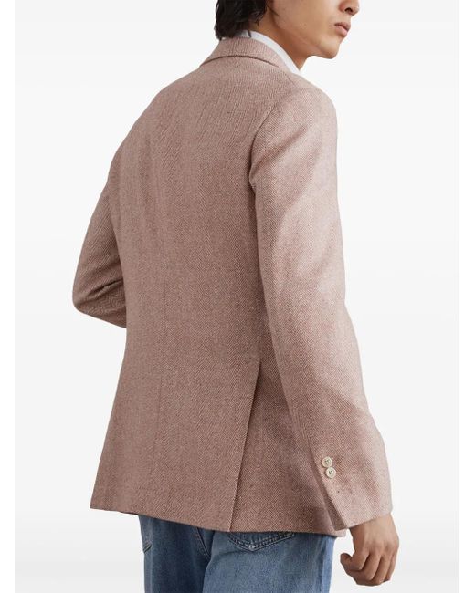 Brunello Cucinelli Pink Blazer À Motif De Chevrons for men