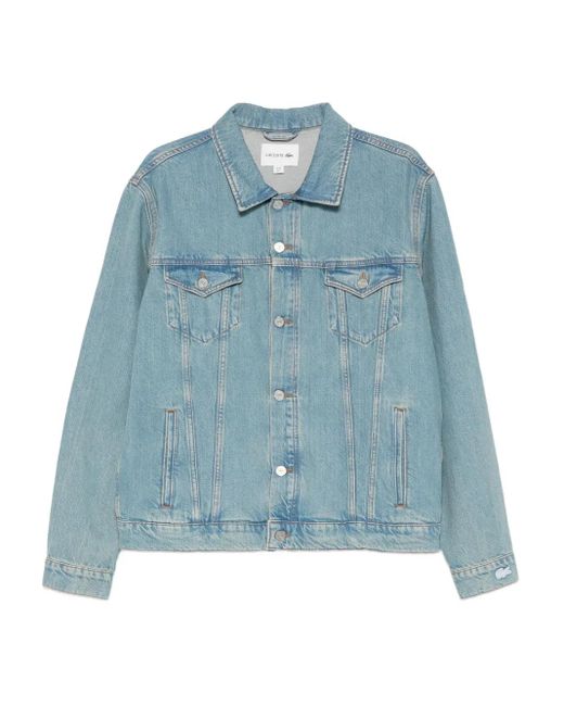 Lacoste Blue Crocodile Denim Jacket for men