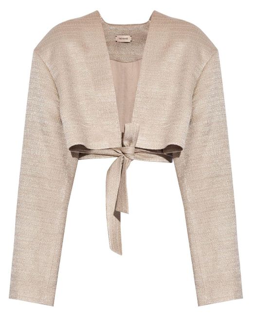 The Mannei Natural Tied-waist Cropped Jacket