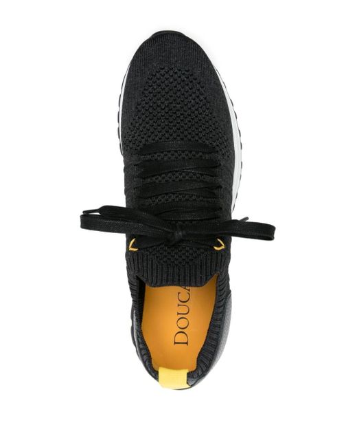 Doucal's Black Sock-ankle Lace-up Sneakers for men