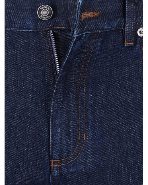 Zegna Blue City Belt-Loop Buttoned Jeans for men