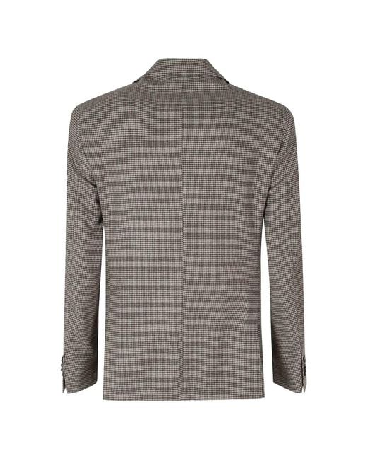 L.b.m. 1911 Gray Houndstooth-Pattern Single-Breasted Blazer for men