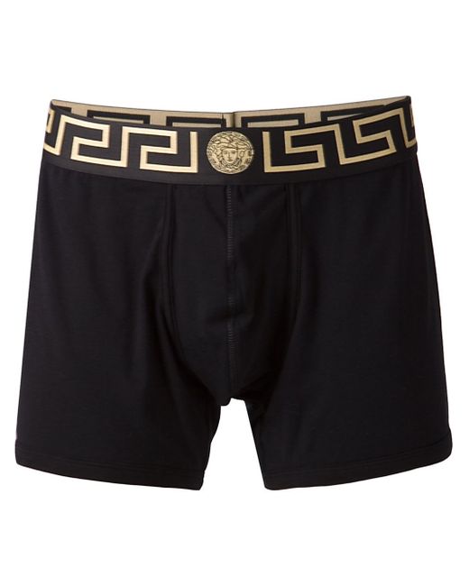 Versace 'greca' Boxer Shorts in Black for Men | Lyst