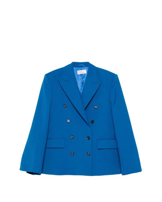 GIUSEPPE DI MORABITO Blue Double-Breasted Pleated Jacket