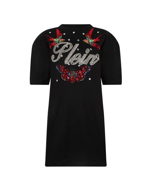 Philipp Plein Black Mini Open-Back Dress